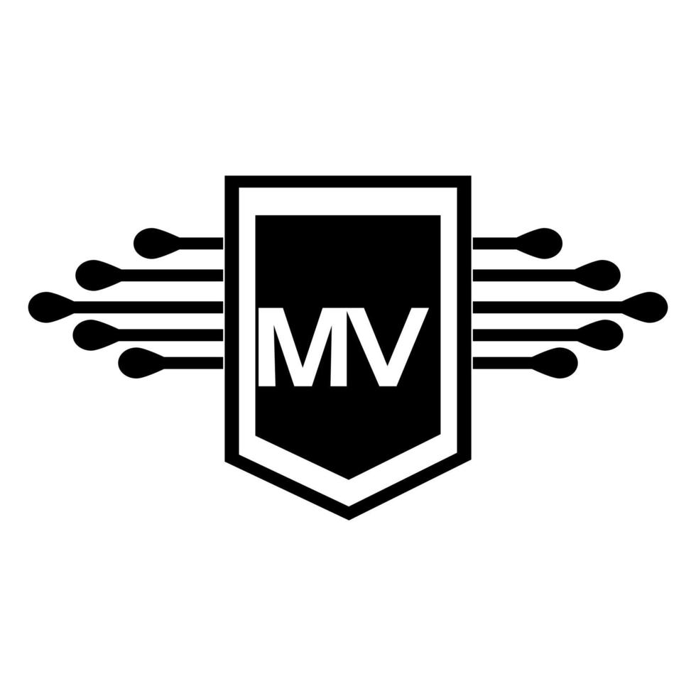 mv letter logo design.mv criativo inicial mv letter logo design. mv conceito criativo do logotipo da carta inicial. vetor