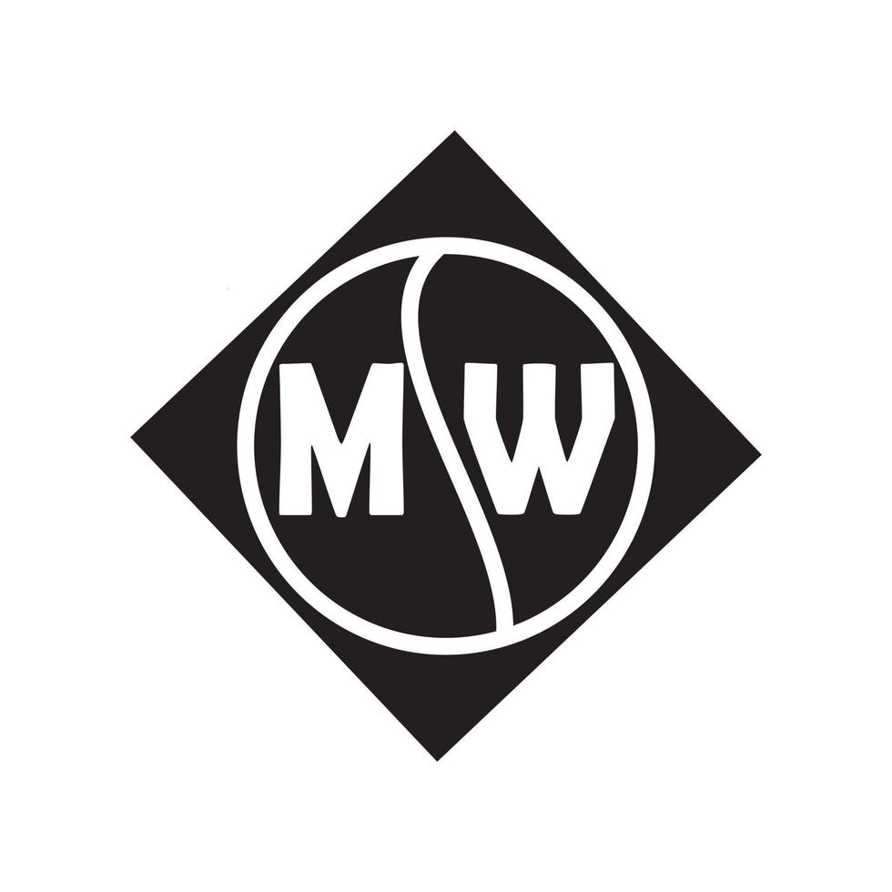 mw letter logo design.mw design criativo inicial do logotipo da carta mw. mw conceito criativo do logotipo da carta inicial. vetor