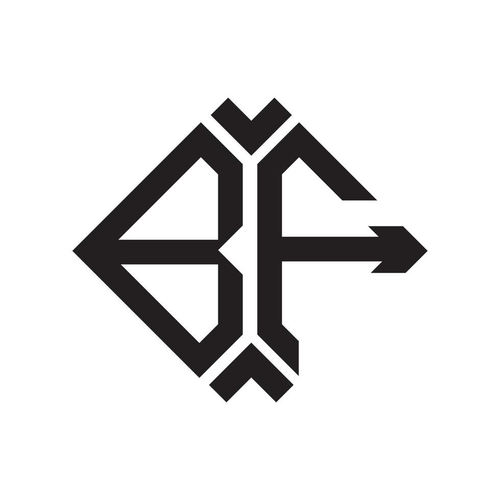 bf letter logo design.bf criativo inicial bf letter logo design. conceito de logotipo de carta de iniciais criativas bf. vetor