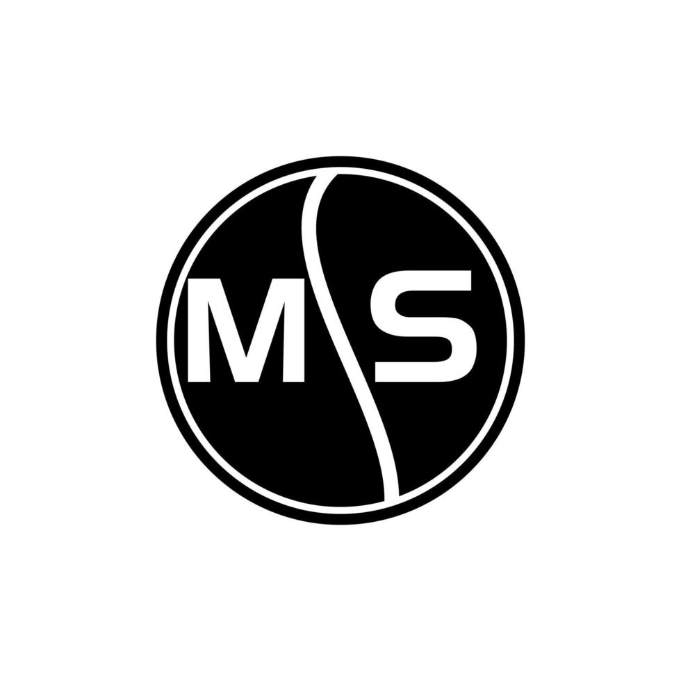 ms letter logo design.ms criativo inicial ms letter logo design. ms conceito de logotipo de carta de iniciais criativas. vetor