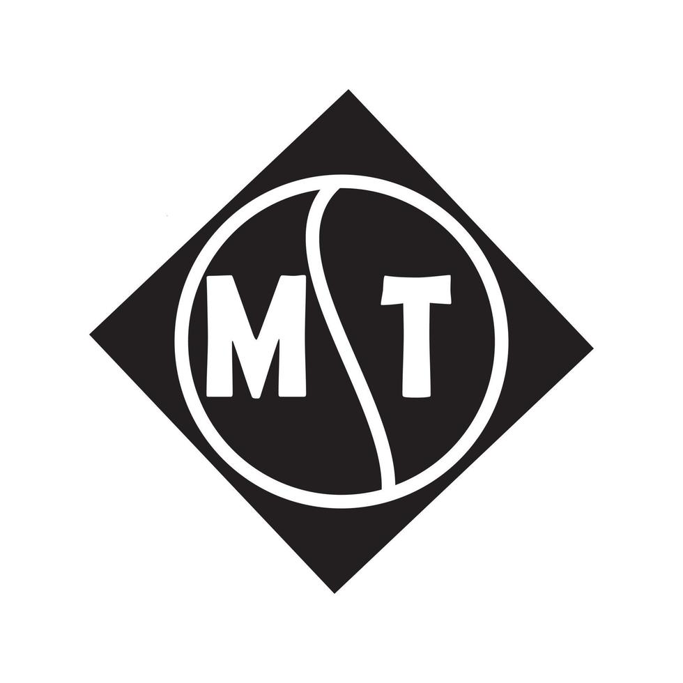 mt letter logo design.mt criativo inicial mt letter logo design. mt conceito de logotipo de carta de iniciais criativas. vetor