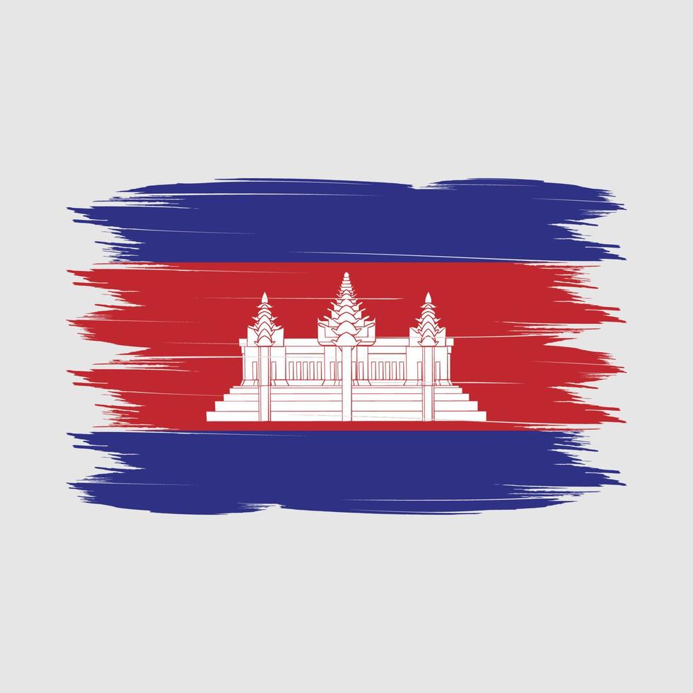 vetor de pincel de bandeira do Camboja