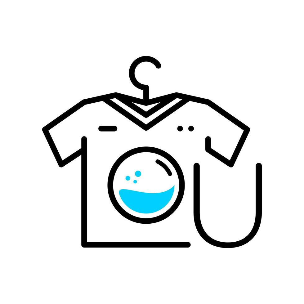 logotipo inicial da lavanderia u vetor