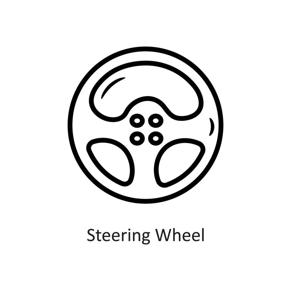 ilustração do projeto do ícone do contorno do vetor do volante. símbolo de jogo no arquivo eps 10 de fundo branco