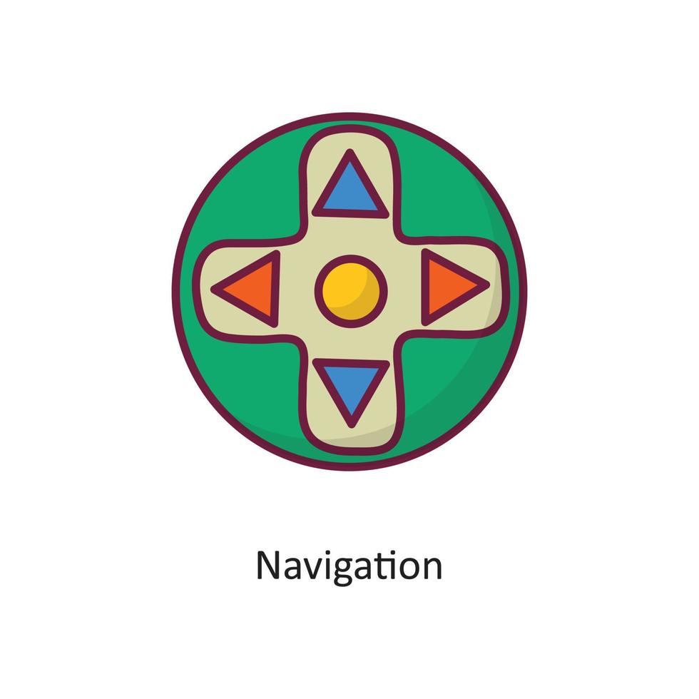 vetor de navegação preenchido ilustração de design de ícone de contorno. símbolo de jogo no arquivo eps 10 de fundo branco