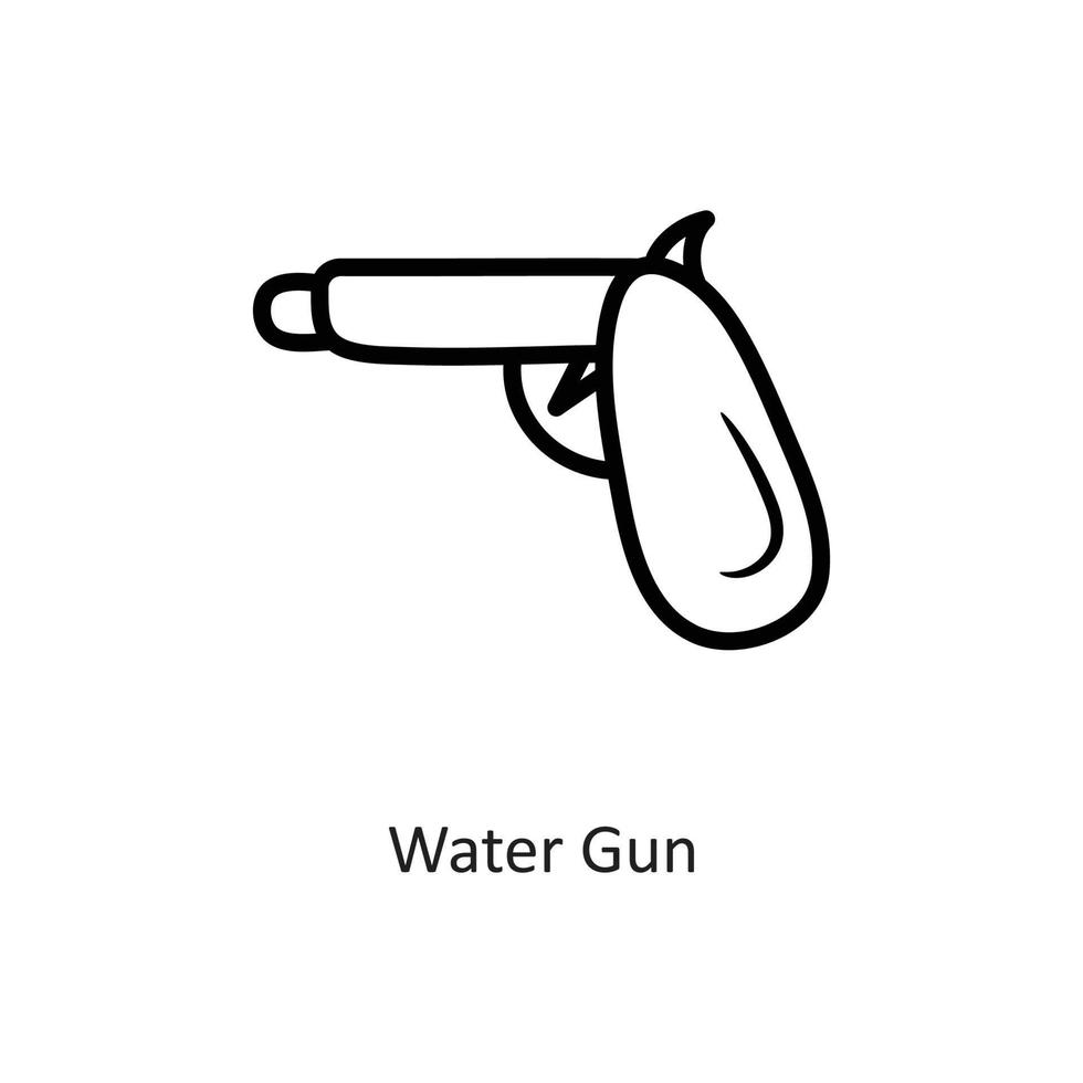 ilustração de design de ícone de contorno de vetor de pistola de água. símbolo de jogo no arquivo eps 10 de fundo branco