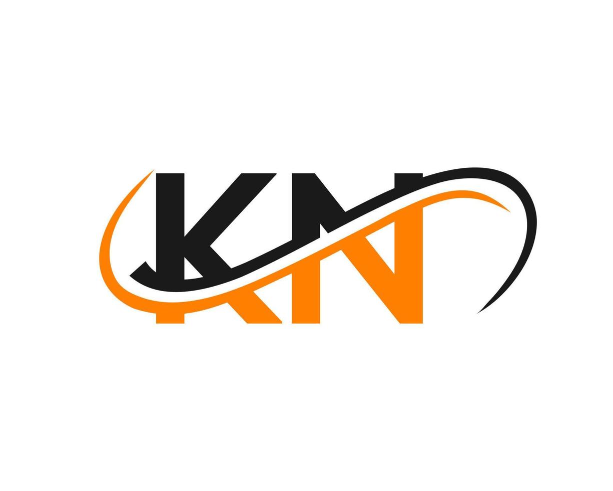 design de logotipo de letra kn para modelo de vetor financeiro, de desenvolvimento, investimento, imobiliário e empresa de gestão