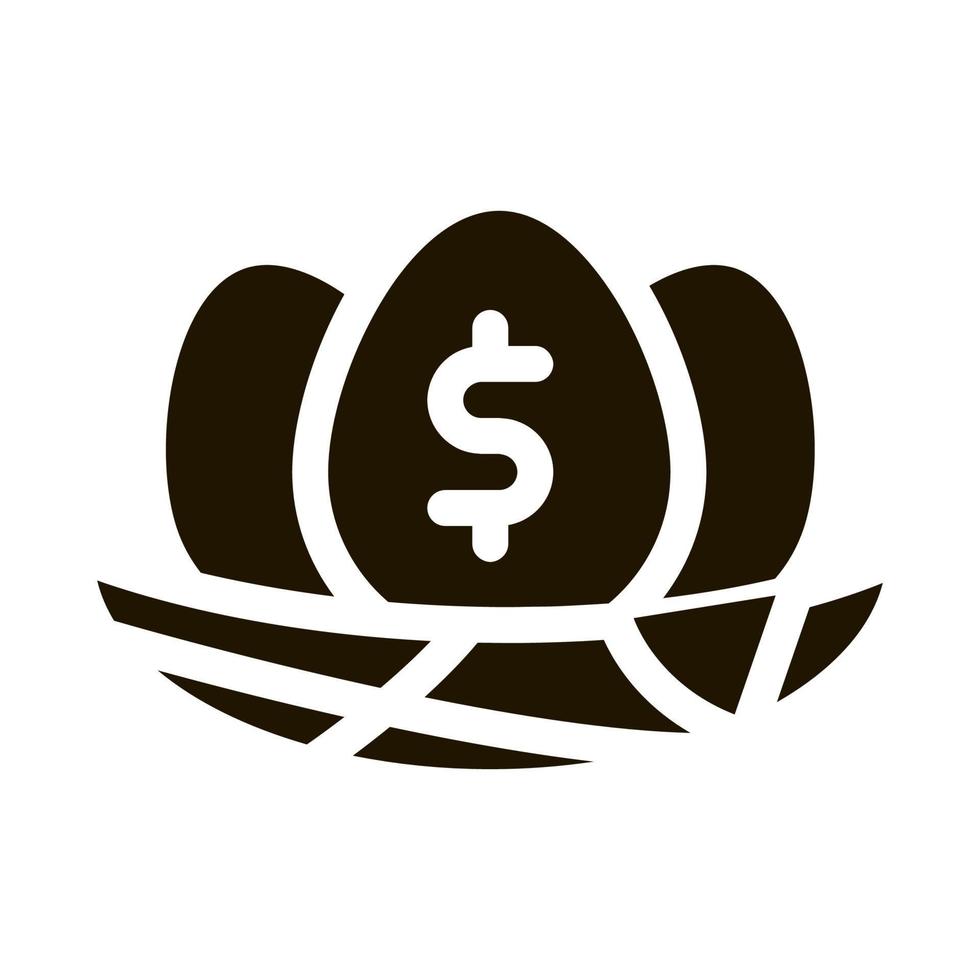 ilustração de glifo vetorial de ícone de ovos de marca de dólar vetor