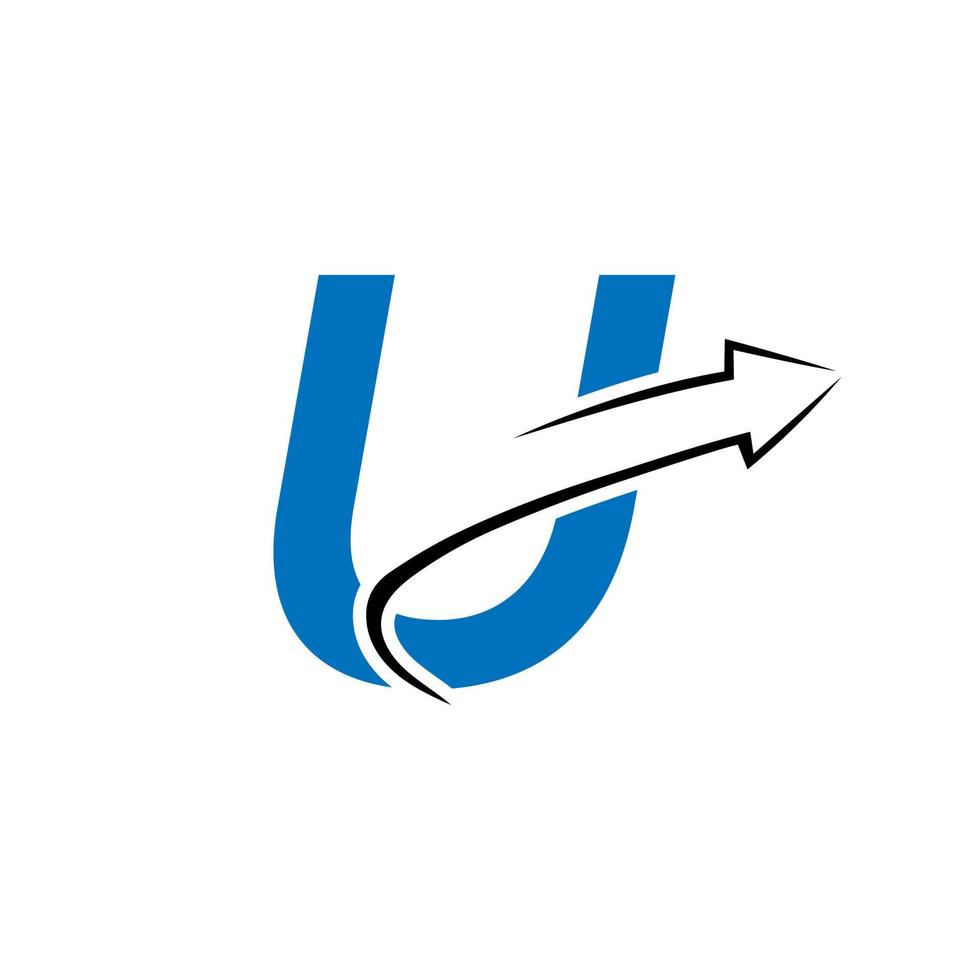 letra u logotipo financeiro logotipo comercial com modelo de seta de crescimento vetor