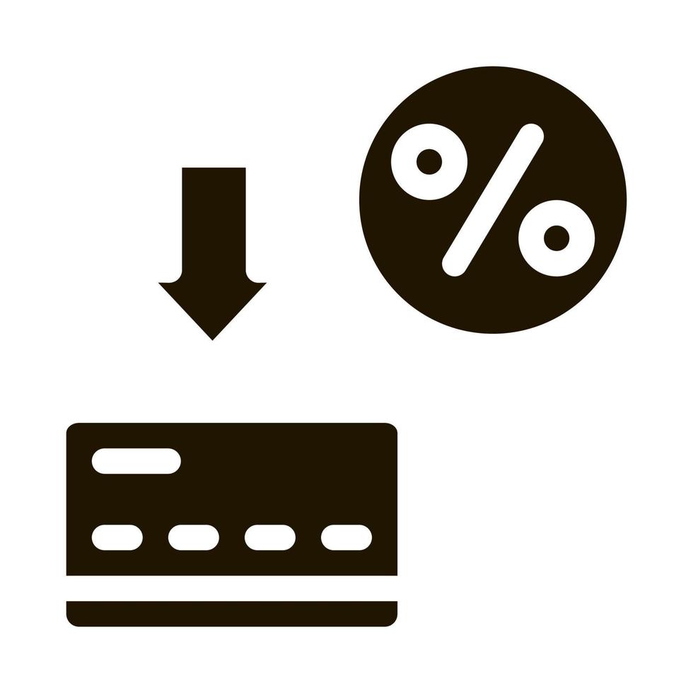 ilustração de glifo de vetor de ícone de porcentagem de cartão