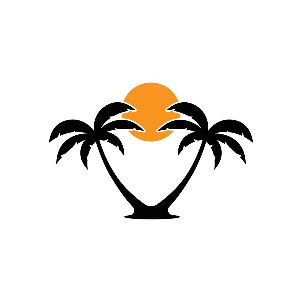 ilustração em vetor modelo de logotipo de verão palmeira