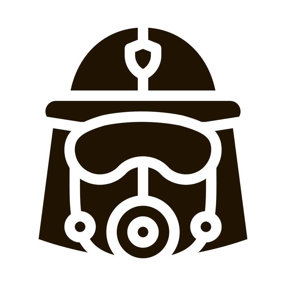 ilustração de ícone de capacete de máscara de bombeiro vetor
