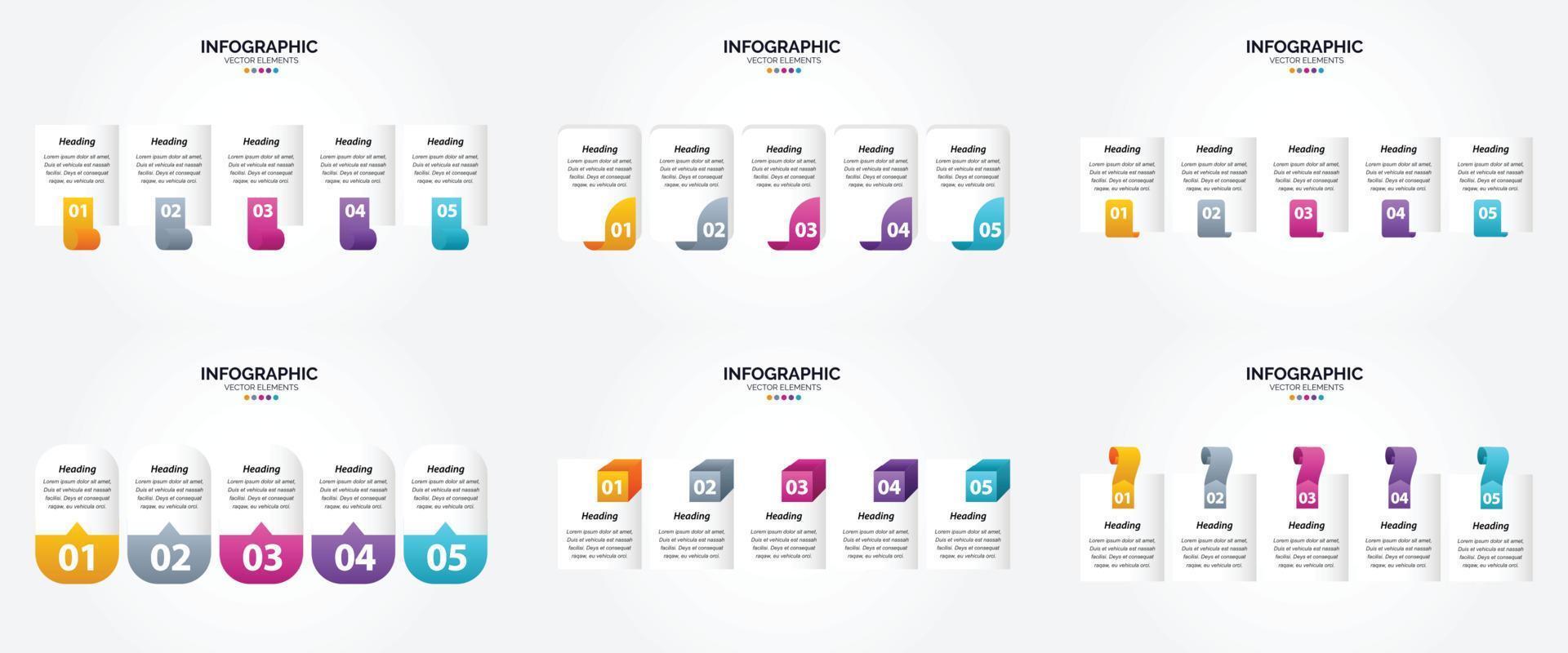 use essas ilustrações vetoriais para criar infográficos de aparência profissional para publicidade. brochuras. panfletos. e revistas. vetor