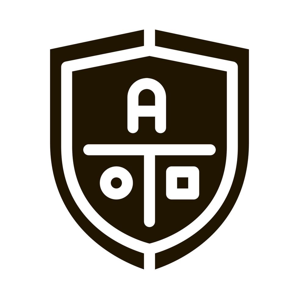 ilustração de glifo vetorial do ícone do logotipo do emblema da academia vetor