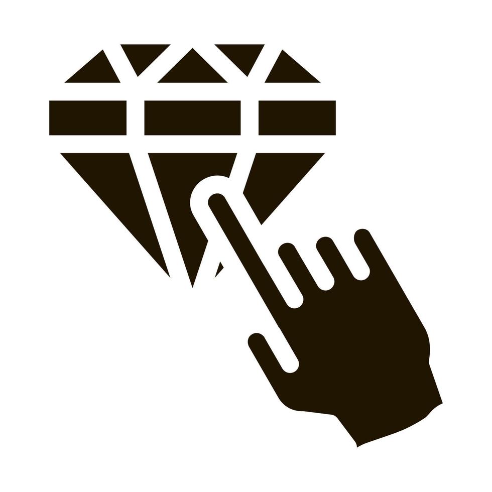 ilustração de glifo vetorial de ícone de seleção de diamante de bônus vetor