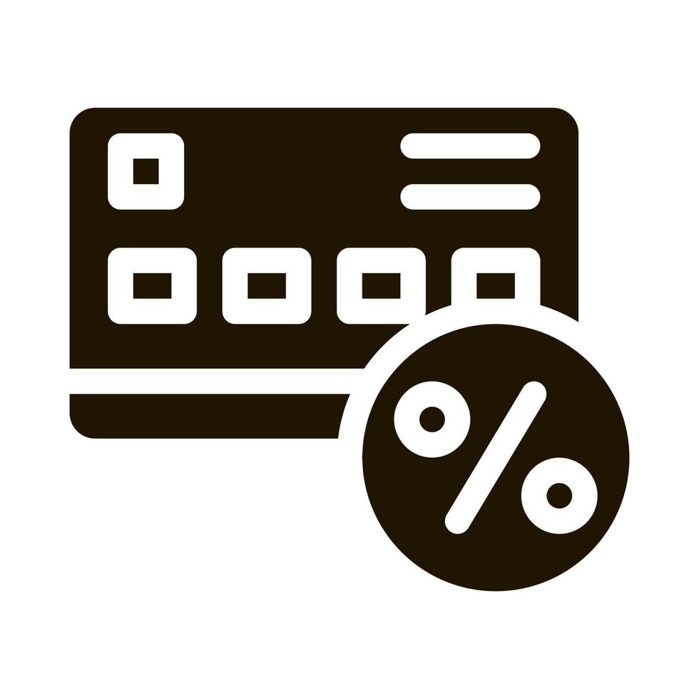 ilustração de glifo vetorial de ícone de cartão de porcentagem de crédito vetor