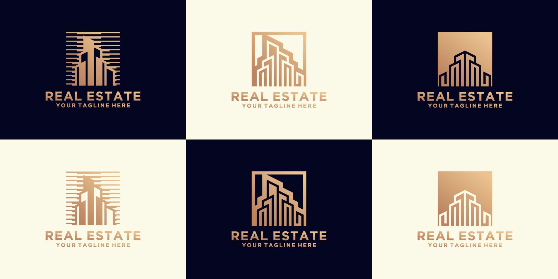 coleção de logotipo de residência urbana de luxo vetor