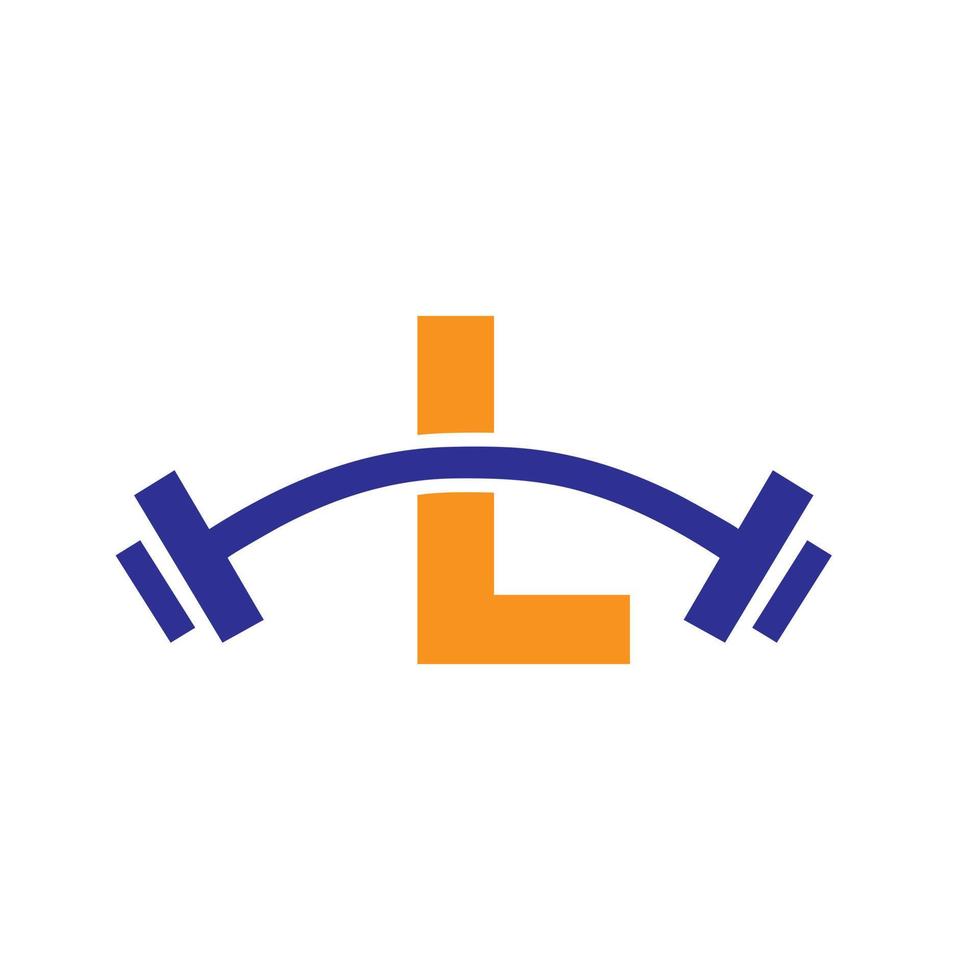 letra l design do logotipo do ginásio de fitness. logotipo de exercício do clube de fitness vetor