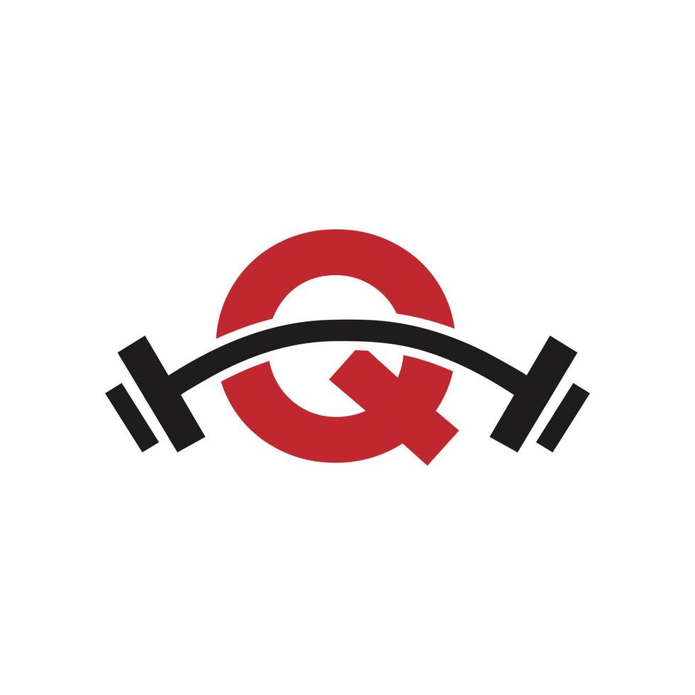 design de logotipo de academia de fitness letra q. logotipo de exercício do clube de fitness vetor