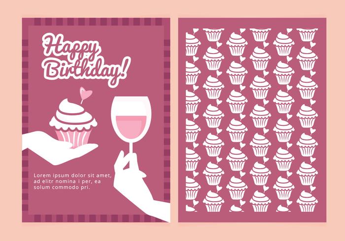 Cartão de Desejos de Aniversário Vector