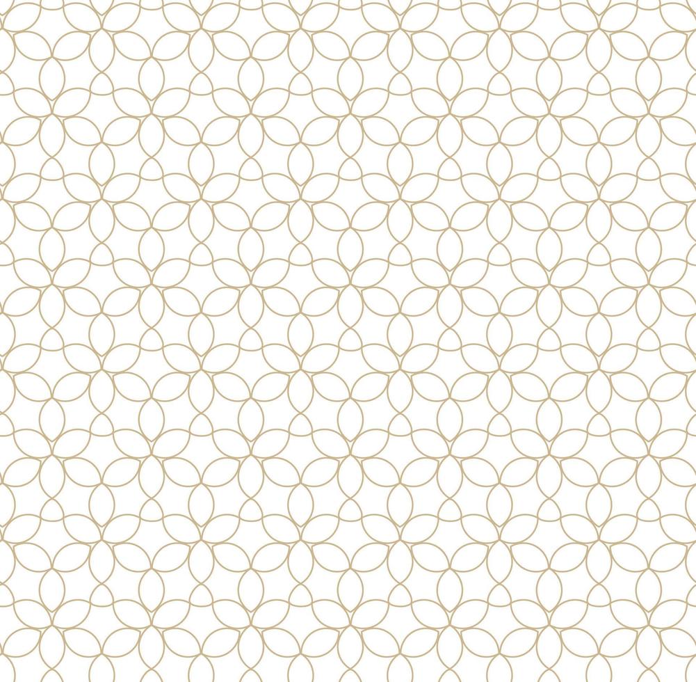 ilustração vetorial moderna sem costura. padrão de ouro linear em um fundo branco. padrão ornamental para folhetos, impressão, papel de parede, planos de fundo vetor