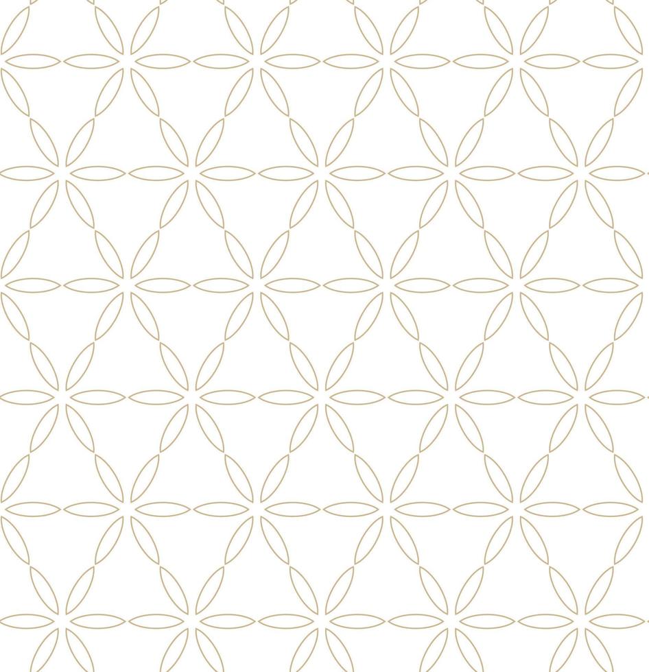 ilustração vetorial moderna sem costura. padrão de ouro linear em um fundo branco. padrão ornamental para folhetos, impressão, papel de parede, planos de fundo vetor