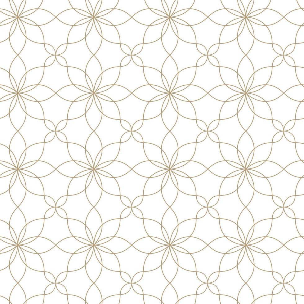 ilustração vetorial moderna sem costura. padrão de ouro linear em um fundo branco. padrão ornamental para folhetos, impressão, papel de parede, planos de fundo vetor