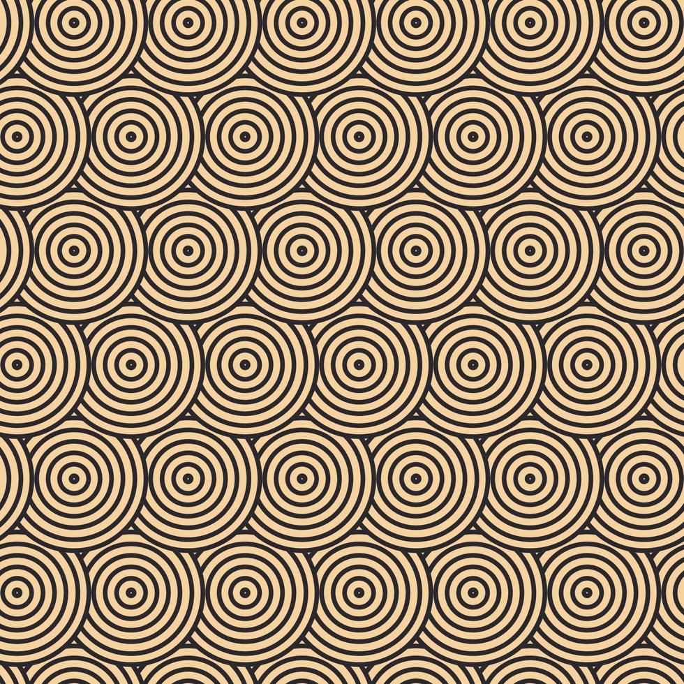 padrão de vetor moderno em estilo japonês. padrões geométricos pretos sobre fundo dourado, círculos na areia. ilustrações modernas para papéis de parede, panfletos, capas, banners, ornamentos minimalistas