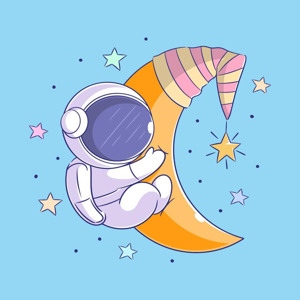 os astronautas estão na lua dormindo vetor