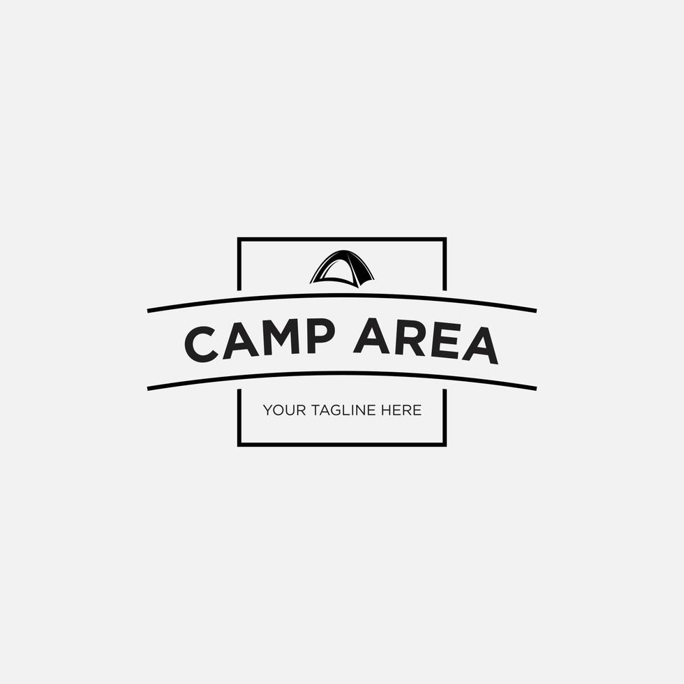 vetor de design vintage de acampamento, inspiração de logotipo de aventura, design de logotipo de floresta