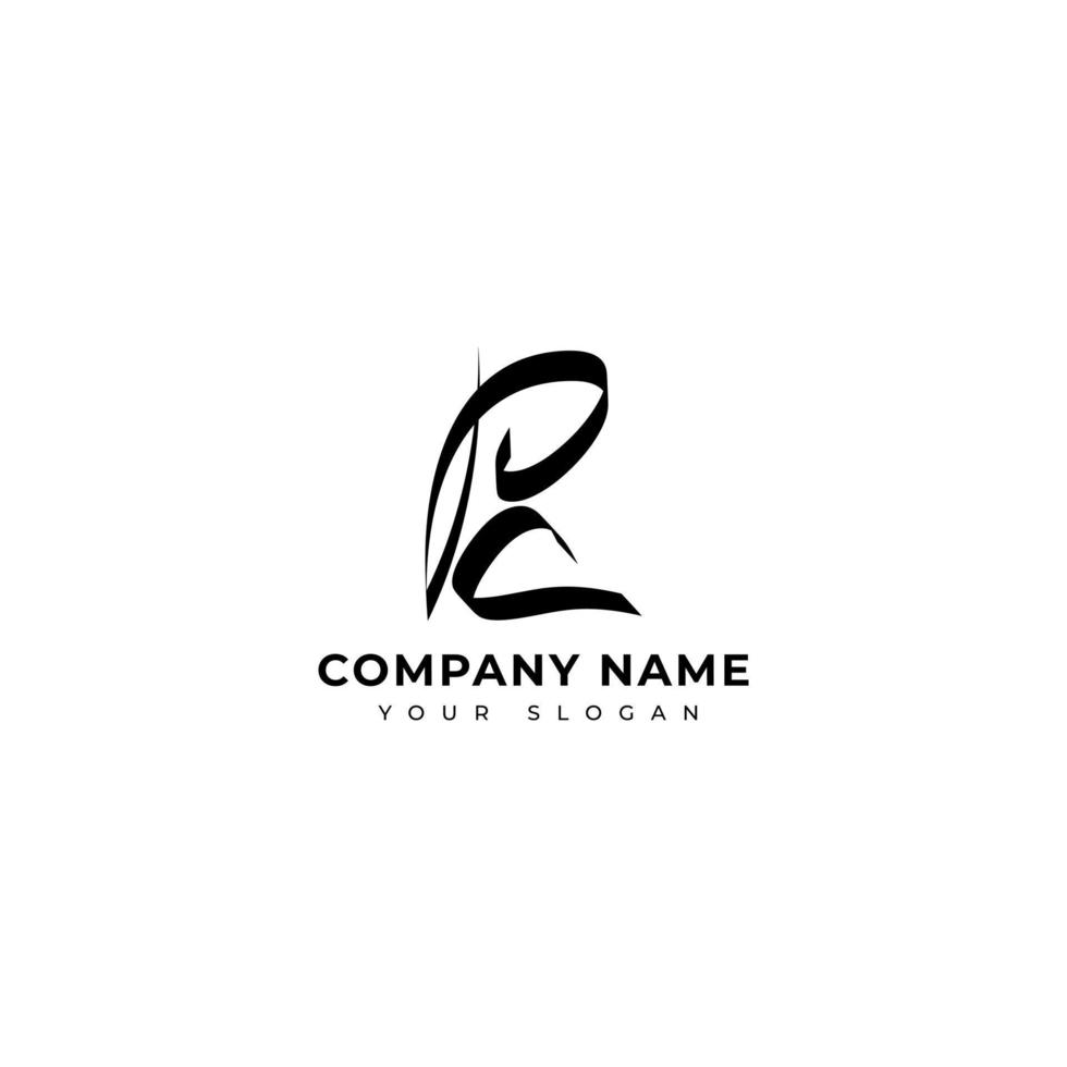 design de vetor de logotipo de assinatura inicial de pc