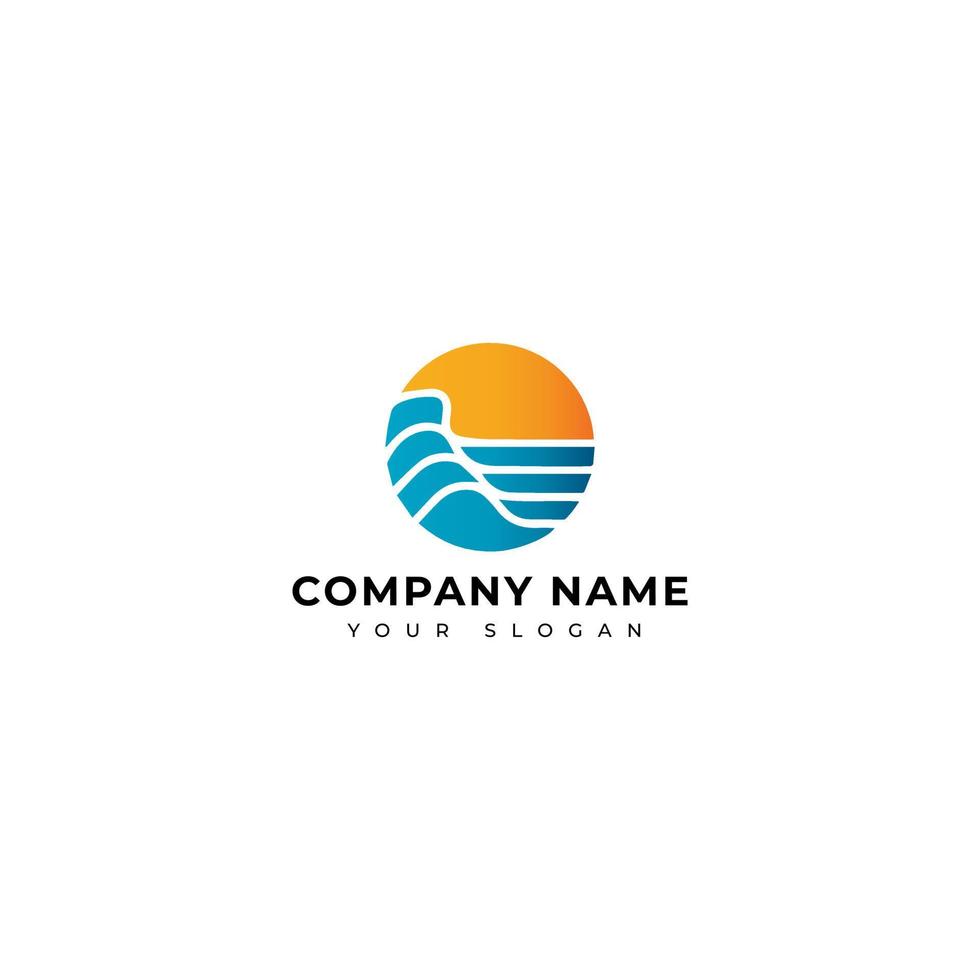 modelo de design de vetor de logotipo de praia, logotipo de resort