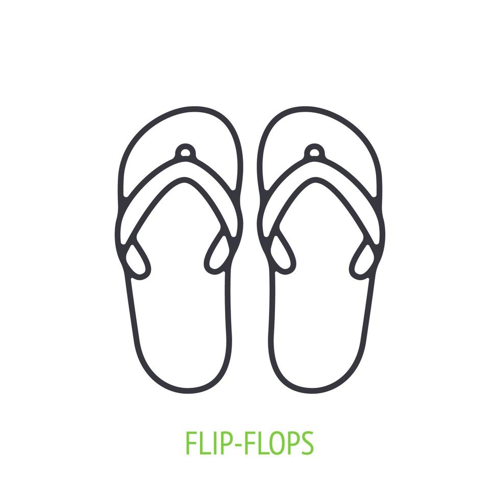 ícone de contorno de flip-flops vetor