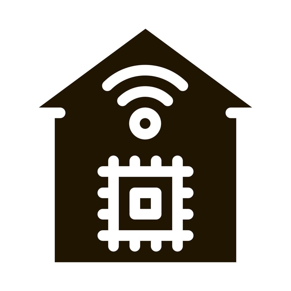 ilustração de glifo vetorial de ícone de aplicativo de telefone de casa inteligente vetor
