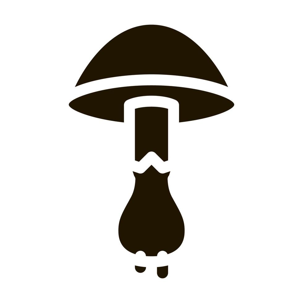 ilustração de glifo de vetor de ícone de vegetais de cogumelo