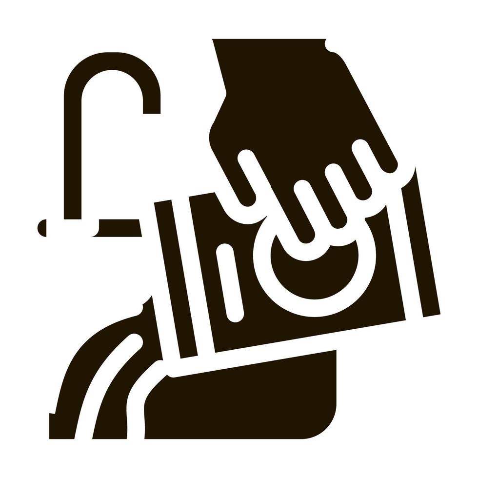 ícone de agente de drenagem de pia de canalização ilustração de glifo vetorial vetor