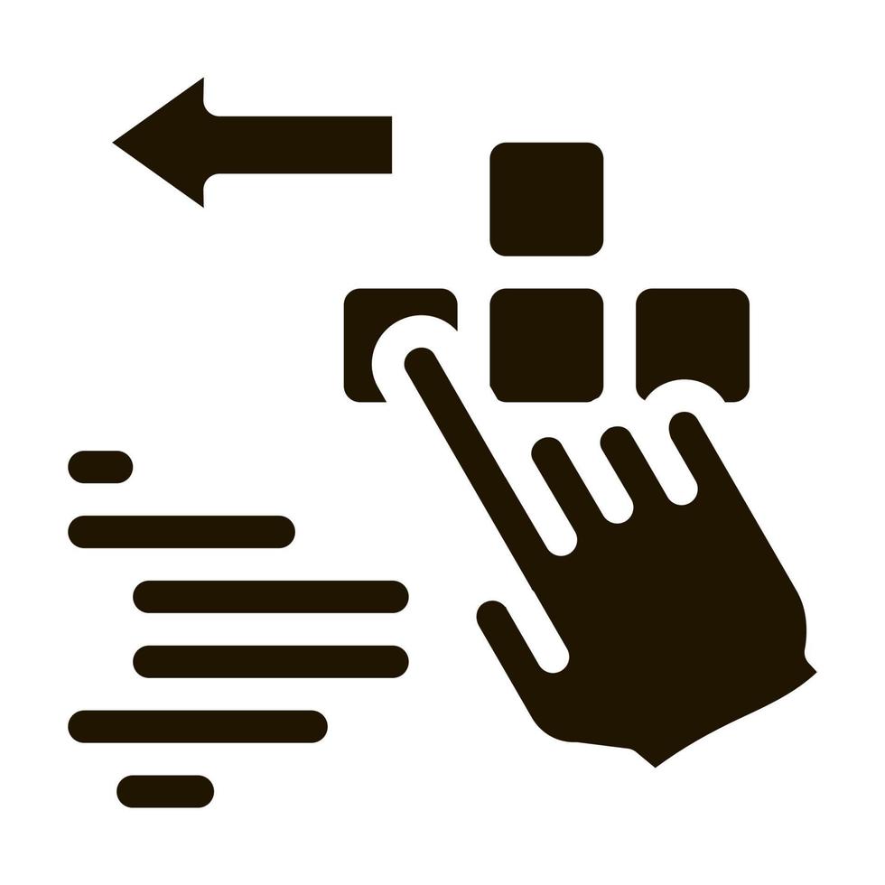 empurre o ícone do botão do controlador de jogo vector glifo ilustração