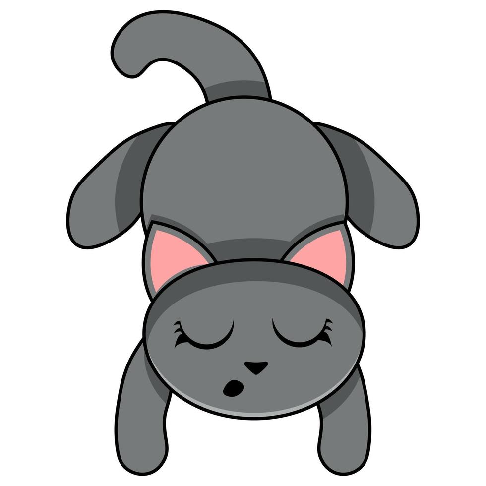 ilustração de ícone do vetor gato bonito dos desenhos animados. conceito de ícone de amor animal isolado vetor premium. estilo cartoon plana