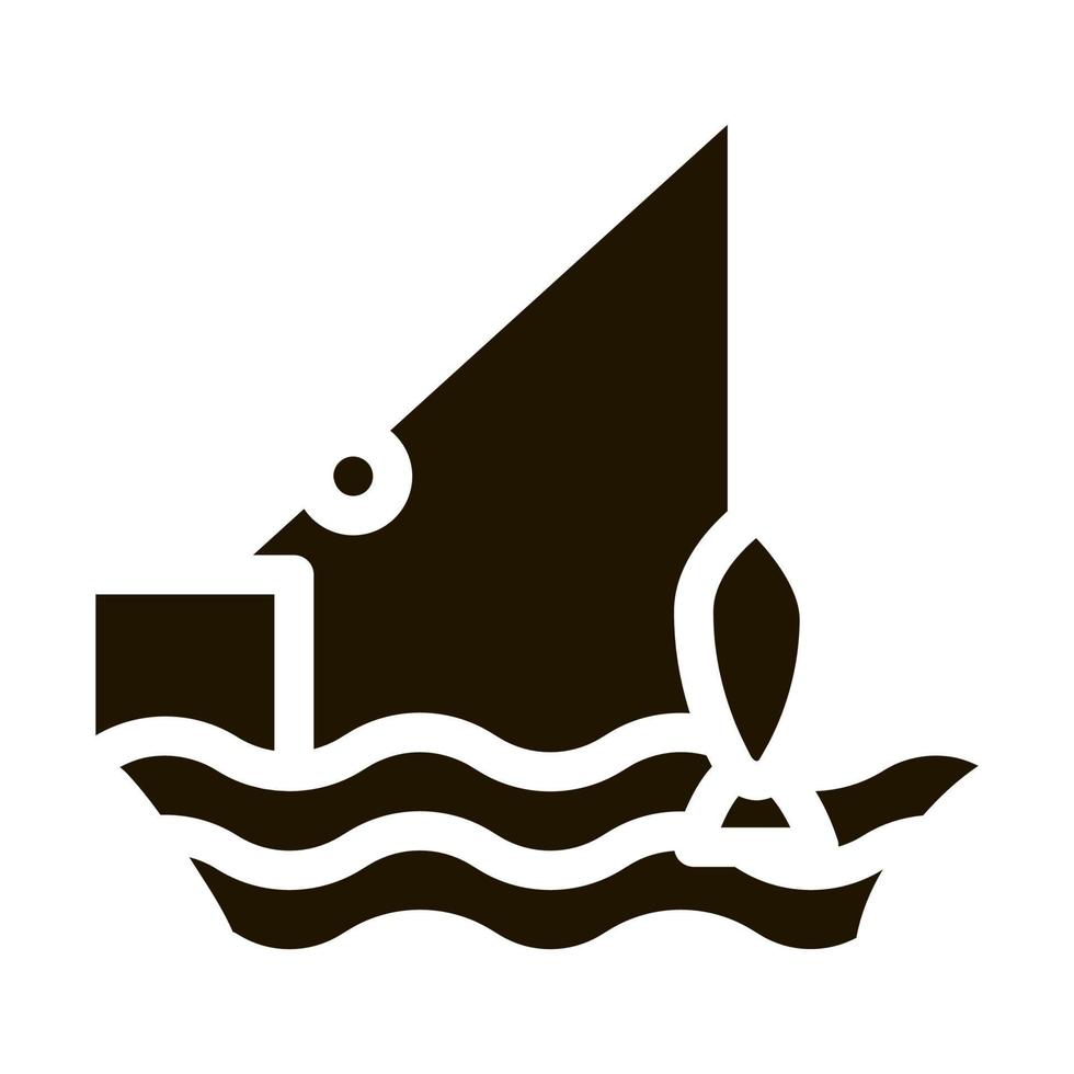 ilustração de glifo vetorial de ícone de vara de pesca vetor