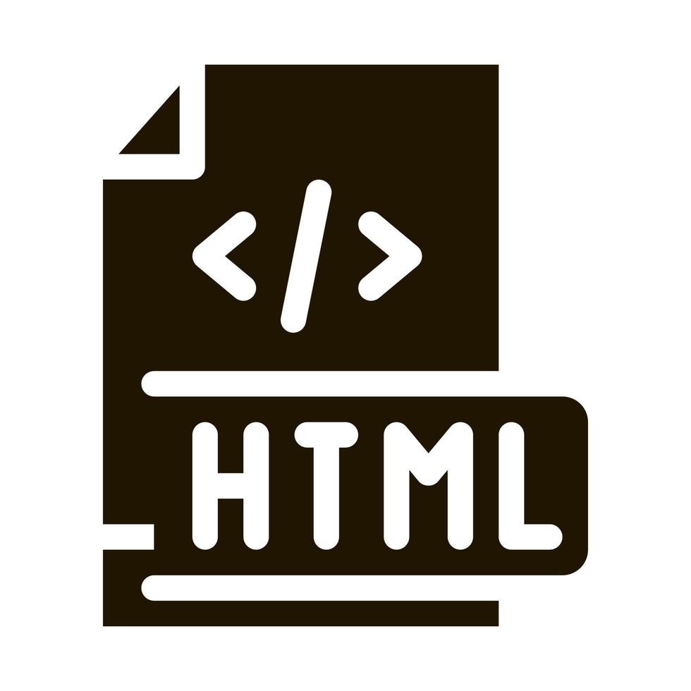 ilustração de glifo vetorial de ícone de código html de front-end vetor