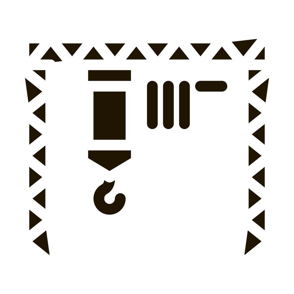 ilustração de glifo de vetor de ícone de guindaste industrial