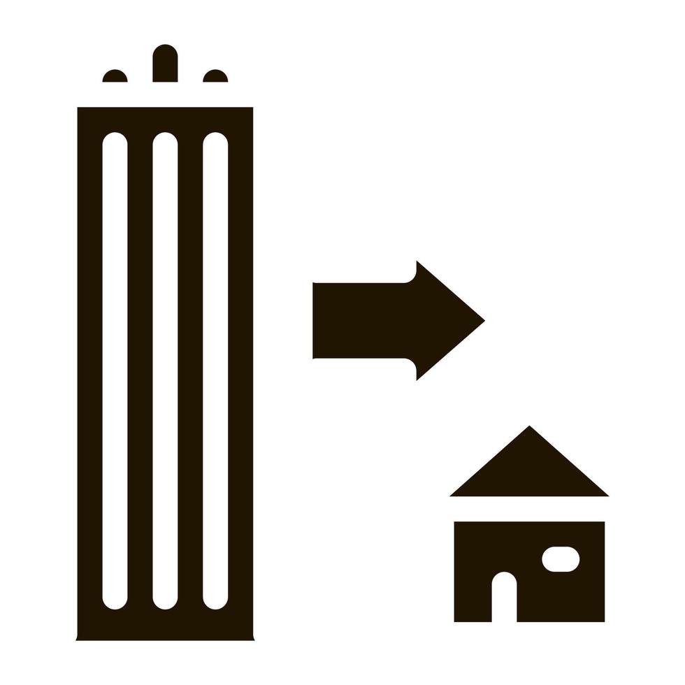 ilustração de glifo vetorial de ícone de arranha-céu e casa vetor