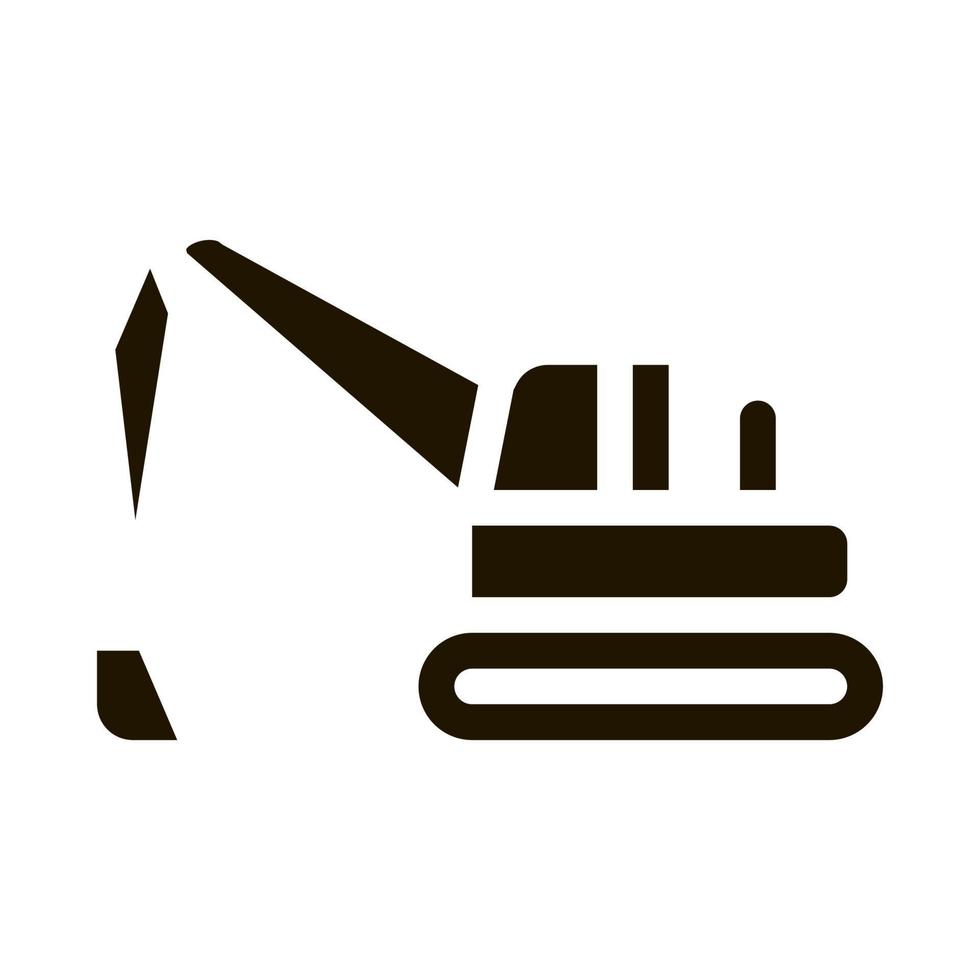 ilustração de glifo vetorial de ícone de escavadeira de reparo de estradas vetor