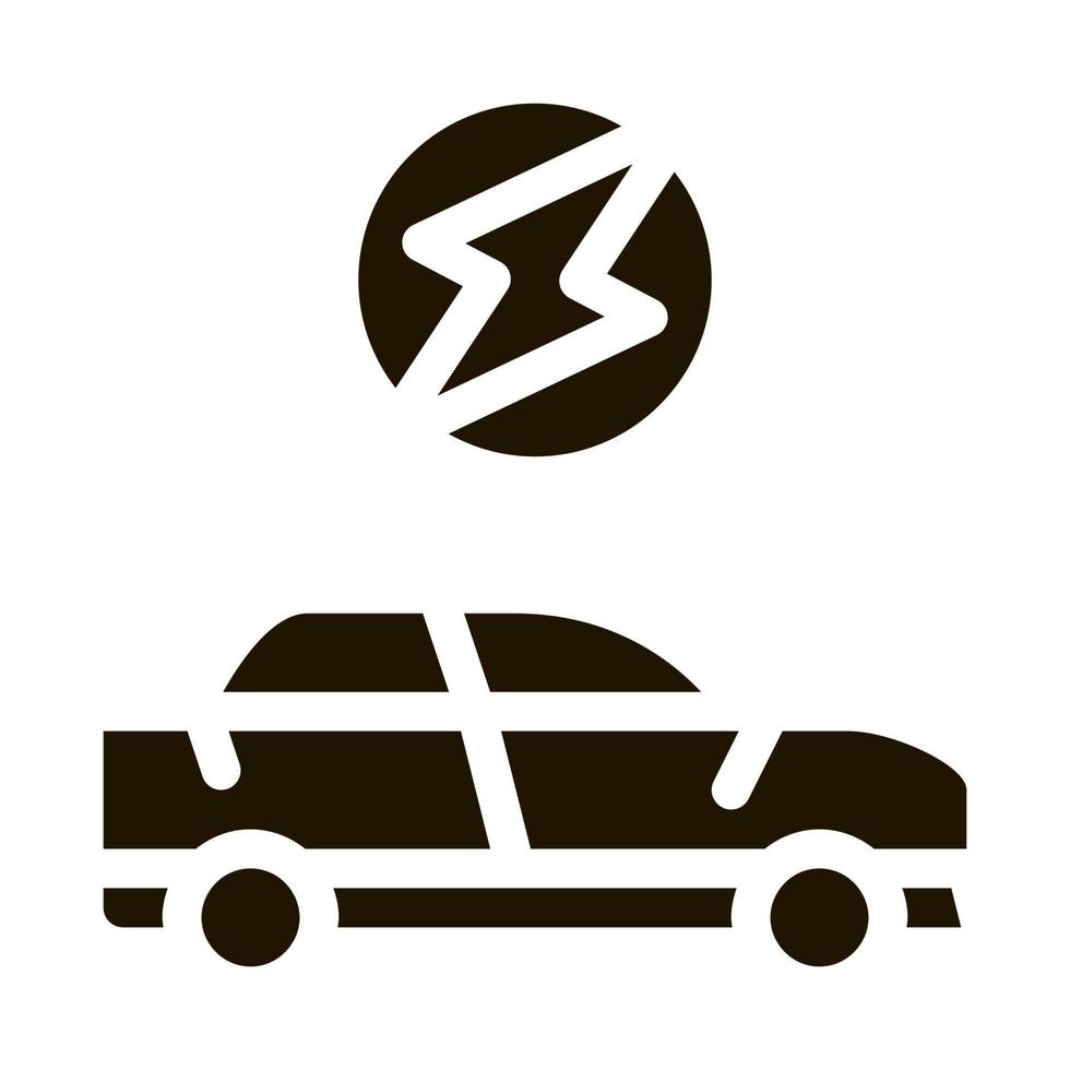 ilustração de glifo de vetor de ícone de carro elétrico
