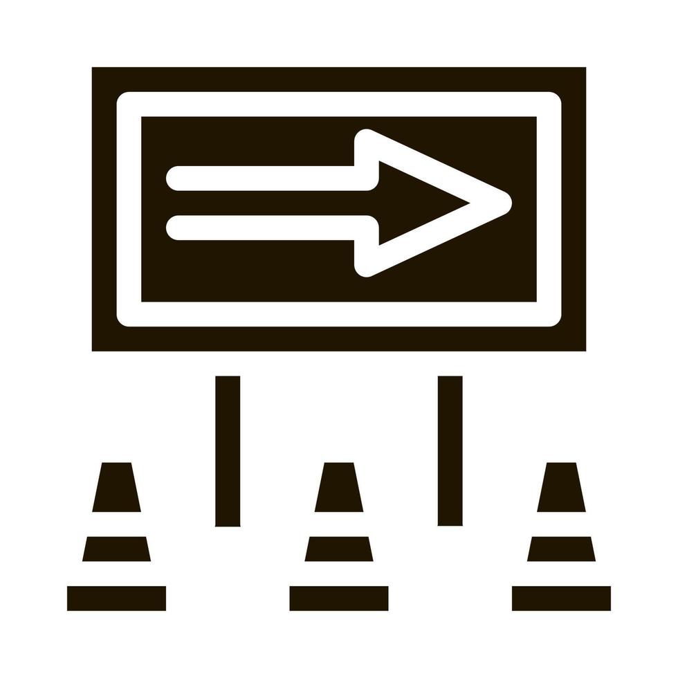 marca de estrada mostra ilustração de glifo vetorial de ícone de direção vetor