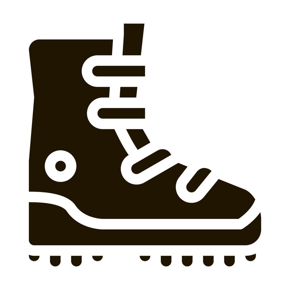 ilustração de glifo vetorial de ícone de bota de turista de caminhada vetor