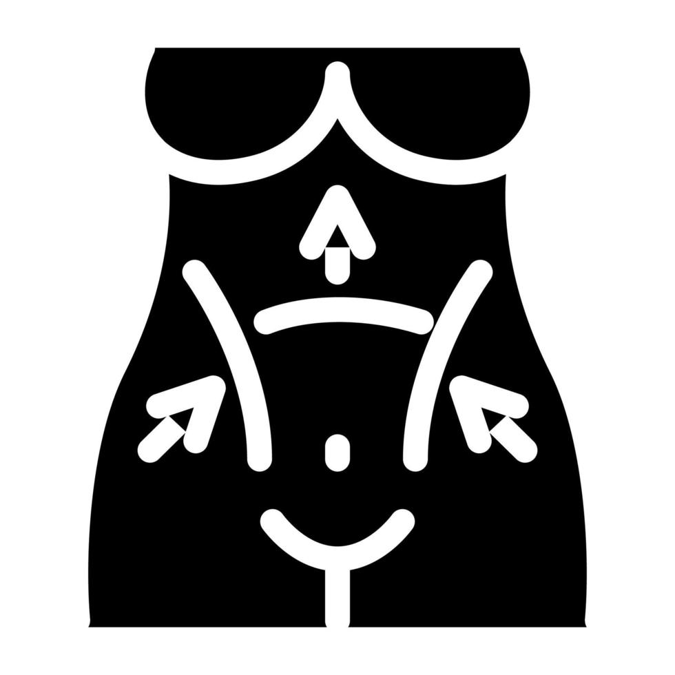 ilustração de glifo vetorial de ícone de abdominoplastia vetor