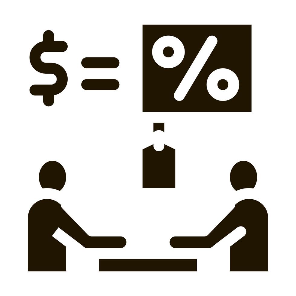 juros de mesa de negociação e ilustração vetorial de ícone de dinheiro vetor