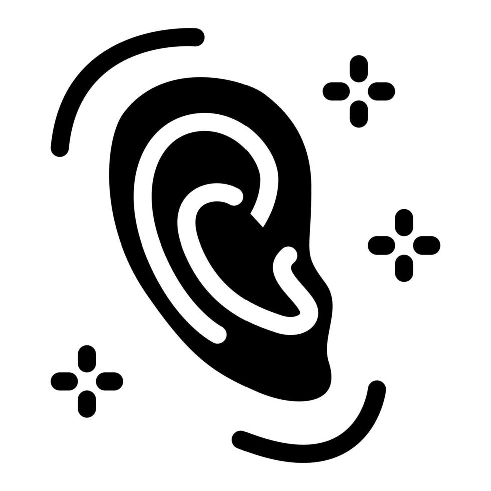 ilustração de glifo vetorial de ícone de mudança de forma de orelha vetor