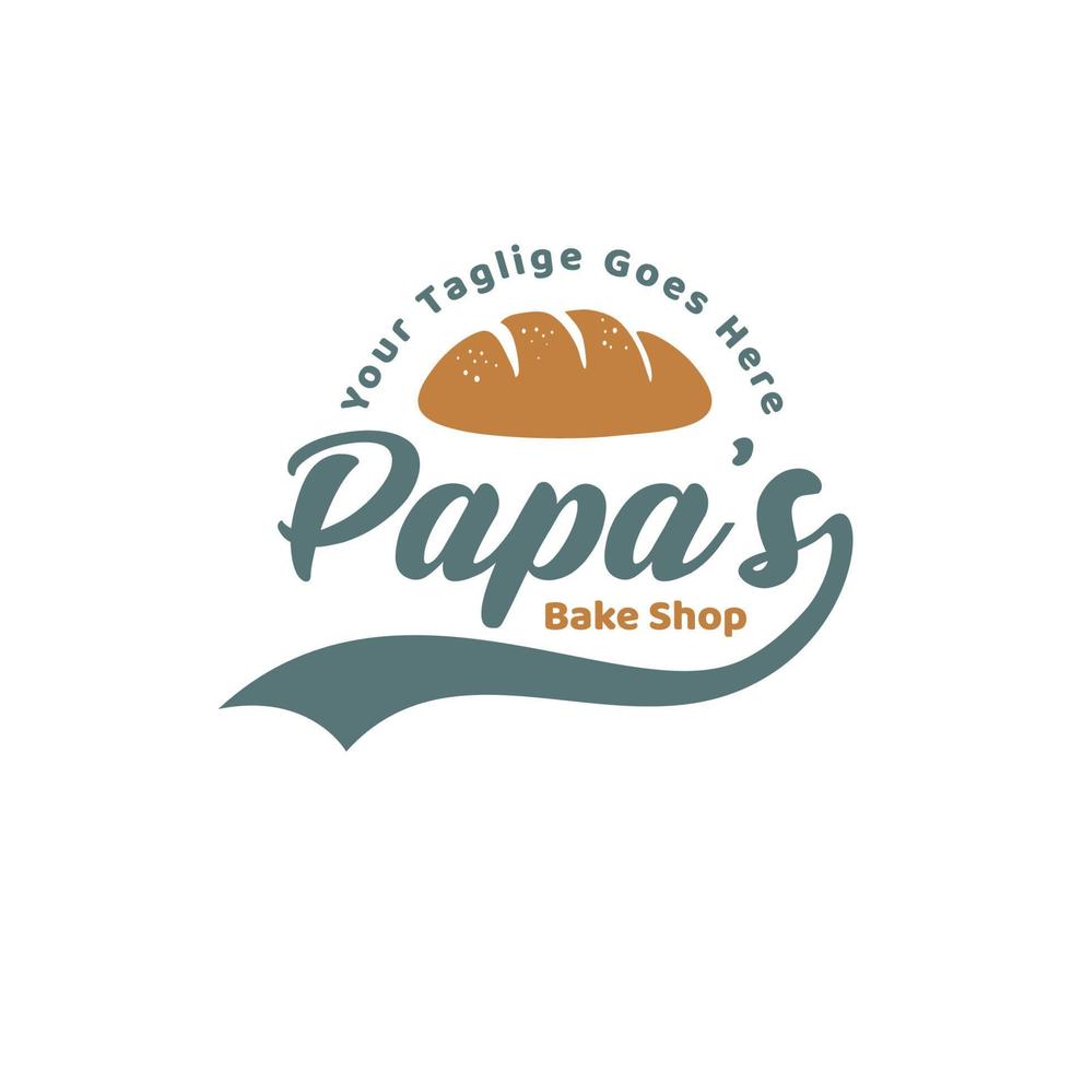 design de logotipo de padaria de pastelaria de bolo simples vintage vetor